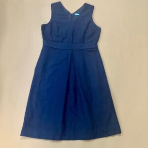 J McLaughlin Womens Navy Blue Sleeveless Career Casual Dress Size 6 Work Pockets